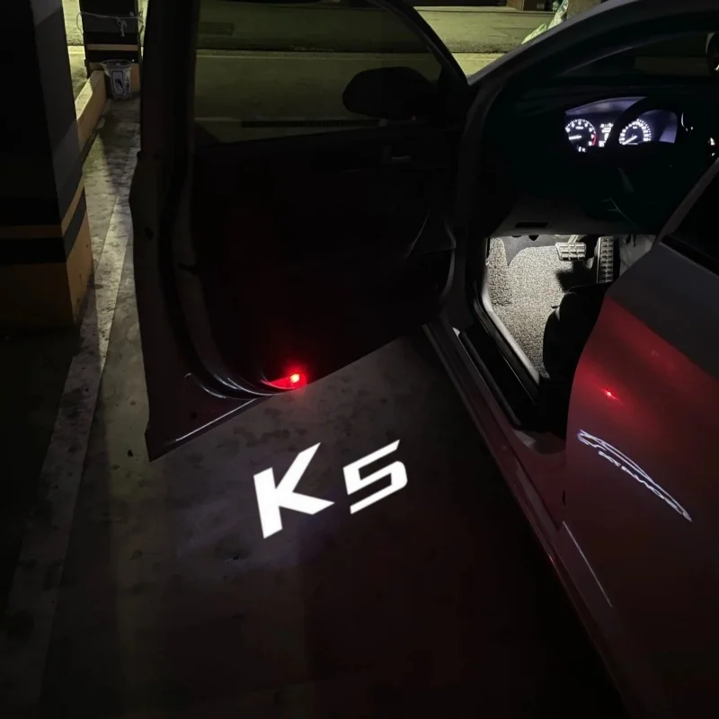 2Pcs Car Projector Lamp LED Door Ghost Shadow Welcome Courtesy Lights For KIA K5 First Gen 2011-2014 2015 2016 Car Accessories