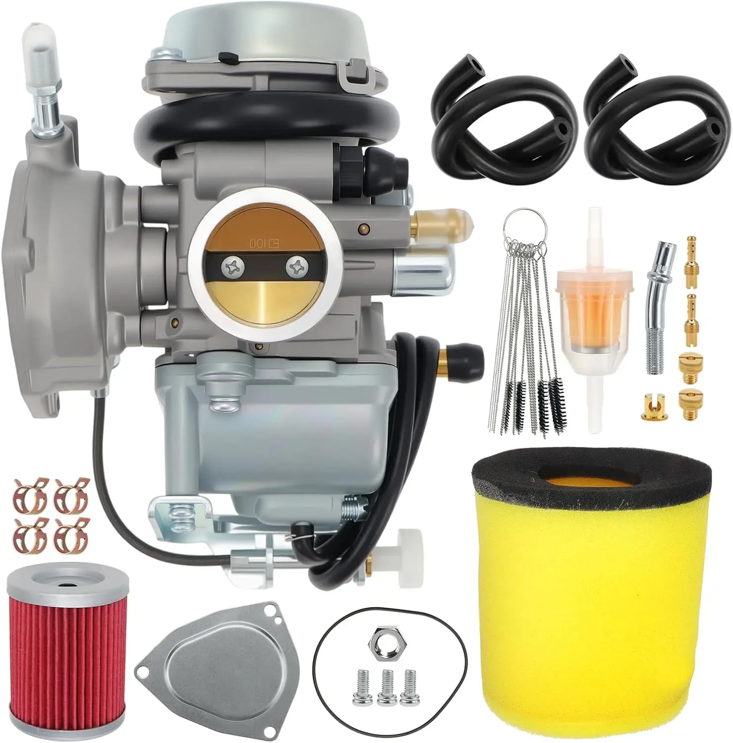 Carburador LTF250 LTZ250 para Suzuki LTF 250 Ozark 250F, 2012-2014 y 2004-2009, Reemplaza la Pieza OEM #   13200-05G01 con Filtro de Aire