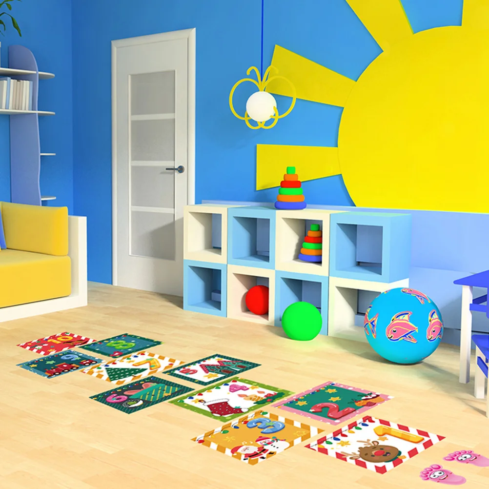 

1Set Hopscotch Stickers Long-Lasting Colorful Floor Game Decals for Kids Playroom Bedroom Living Room Decorative Design