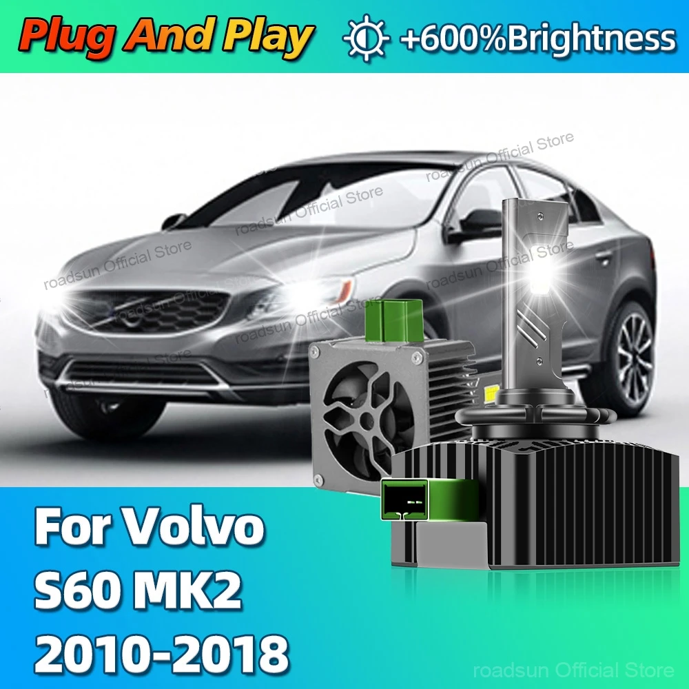 

6000K светодиодные фары HID D3S Turbo Canbus автомобильные лампы 30000LM для Volvo S60 MK2 2010 2011 2012 2013 2014 2015 2016 2017 2018