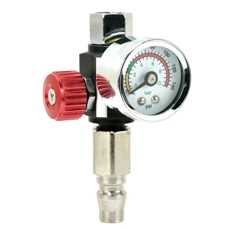 Air Compressor Regulator Valve With Pressure Gauge, For Precise Control In Air/Pneumatic Tool With PF20 Connector