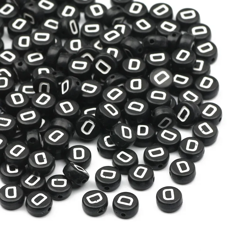 100-500PCS Schwarz Runde Acryl Buchstaben Perlen A-Z Alphabet Lose Perlen Für Schmuck Machen DIY Halskette Armband handgemachte Handwerk – Detail 6