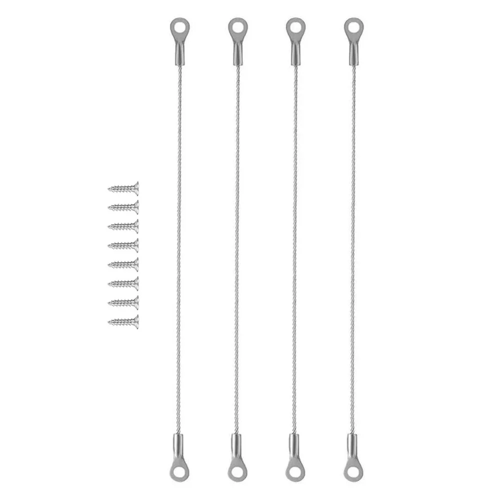 304 Stainless Steel Cabinet Door Limiter Cable 30 cm Length Pack of 4 for Use with Face Frame and Frameless Cabinet Designs