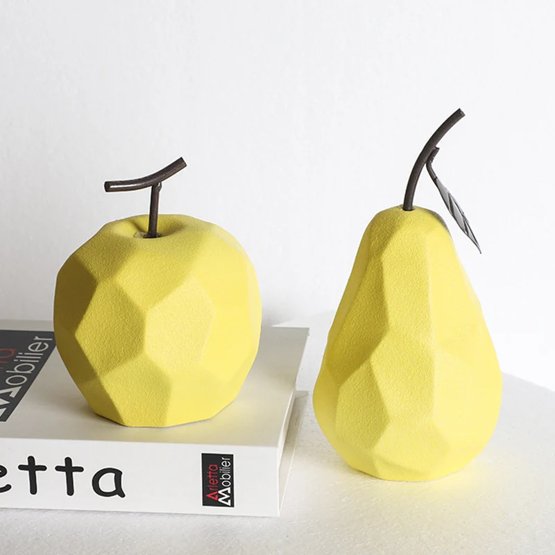 

Ceramic Pear Sculpture Crafts Home Fruit Cut Surface Decoration Living Room Bookcase Art Gift