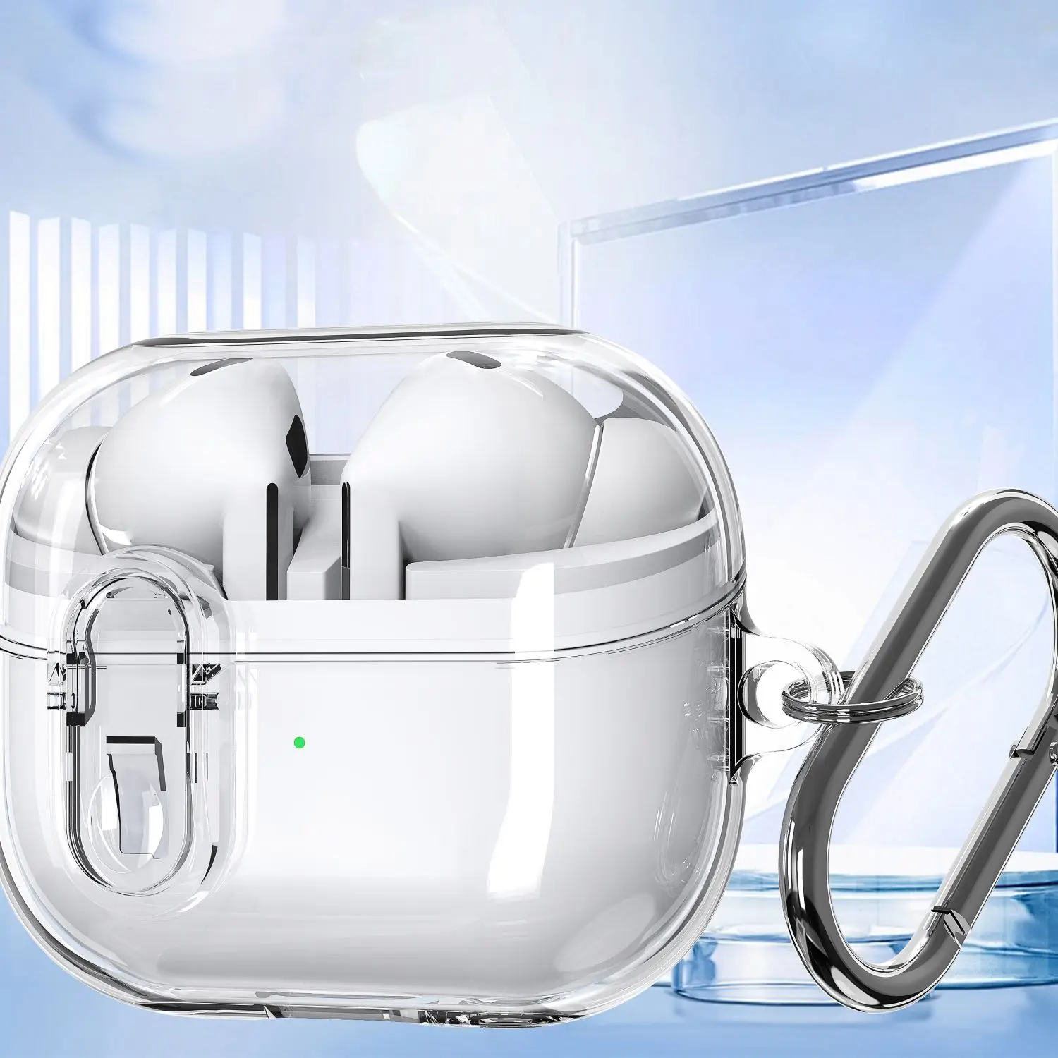 เคสใส Samsung Buds 3 Pro ปี 2024 พร้อมตัวล็อคแบบปลอดภัย สำหรับ Samsung Galaxy Buds3 FE Buzz 3 Pro พร้อมสายคล้อง