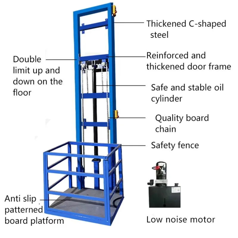 Professional Manufacturer Hydraulic Freight Lift Freight Lift Double Rail Freight Platform Lift