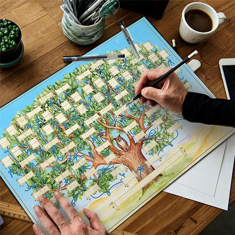 

Reliable Family Tree Chart to Fill in 6 Generation Genealogy Poster Blank Fillable Ancestry Chart,Print Fam