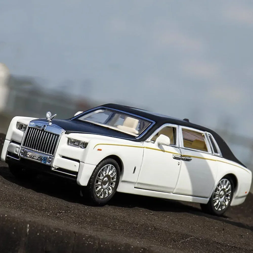 Royce-Rolls Phantom-coches en miniatura de aleación fundidos a presión, juguetes con música ligera, vehículo extraíble, 6 puertas, coche abierto, regalos de Festival, 1:32