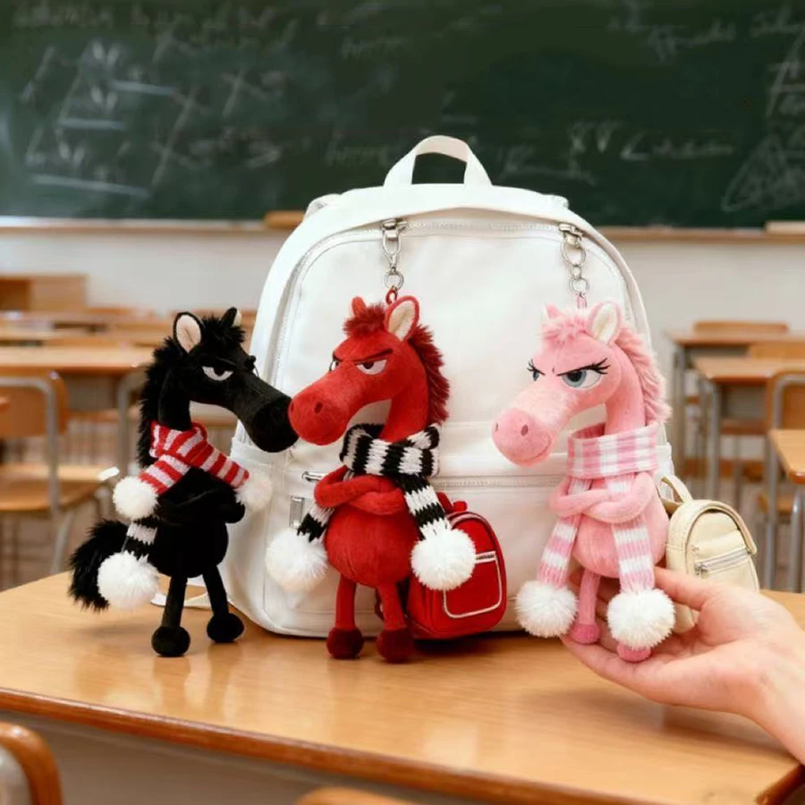 

Plush Arrogance Pony Keychain for Women Bag Pendant Decor Cute Plush Horse Car Keychain Party Gift Key Ring Keychain Accessories