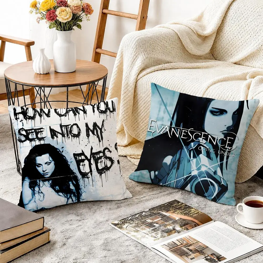 Band E-Evanescence Cushion Cover Soft Short Plush Throw Pillow Cover Decorative Cushion Case for Sofa Bedroom Home Decor Gift