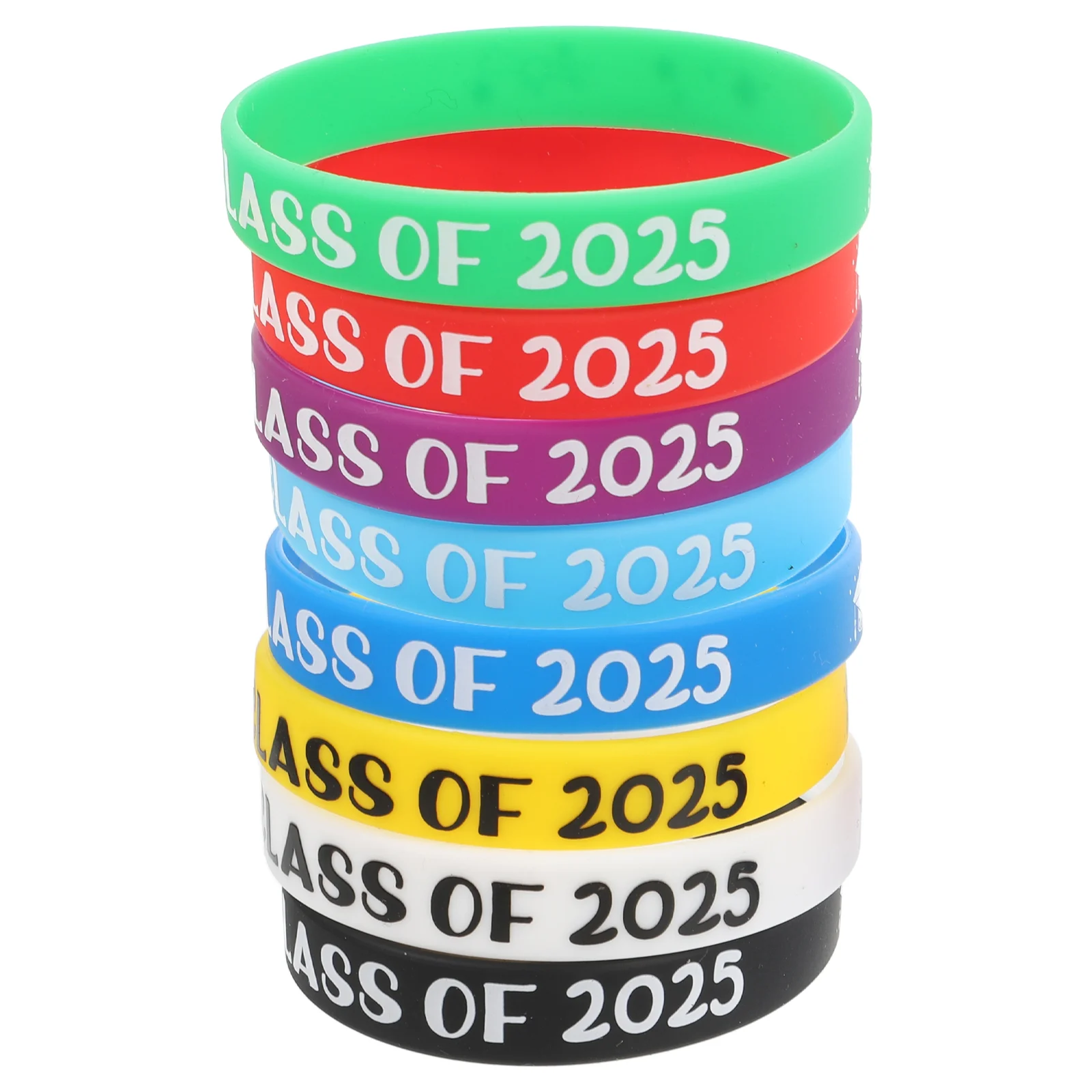 

8pcs Class of 2025 Party Favor Bracelets Graduation Silicone Wristbands Graduation Party Keepsakes Jewelry Teacher Appreciation