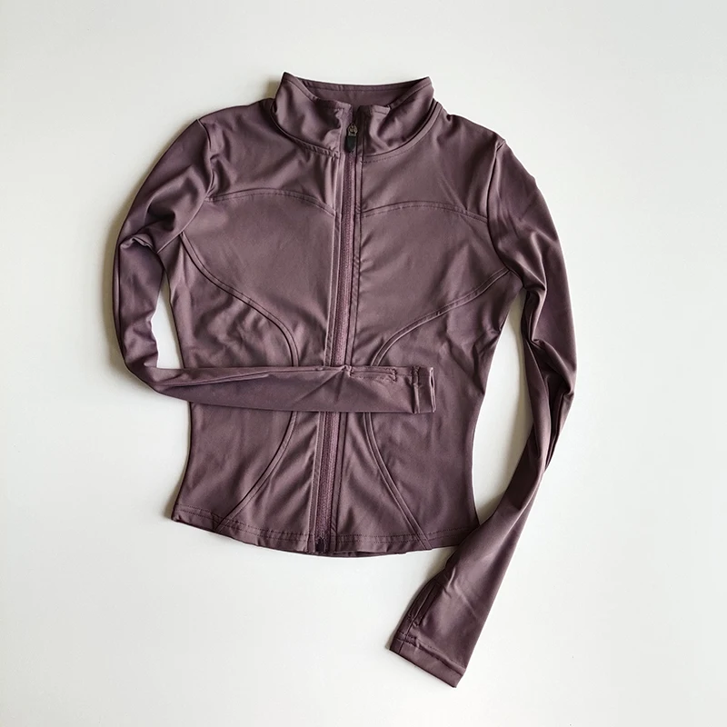 Outdoor Sports Long Sleeved Women Slim Yoga Clothes Quick Dry Zipper Cardigan Stand Up Collar Jacket Running Fitness Jacket Top 20 S6940461c47fe45319696dba42ff426d5I
