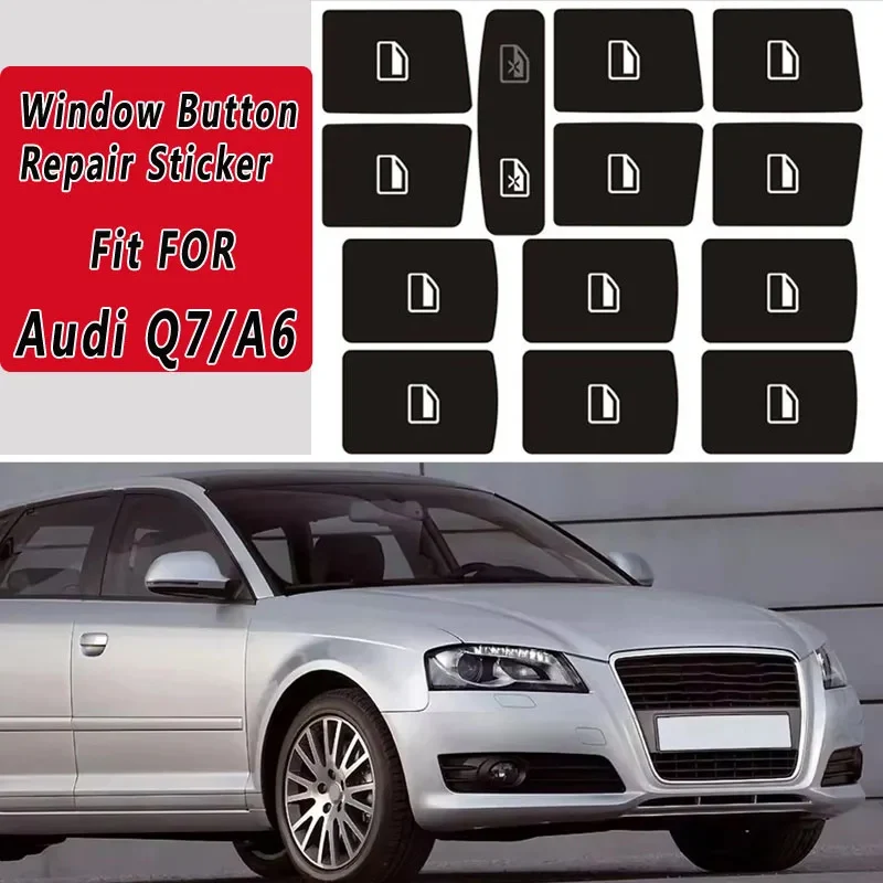 Interior Accessories Fit For Audi A6 A6L Q7 Car Door Armrest, Window Button Repair Sticker, Wear Protection Decorative Sticker