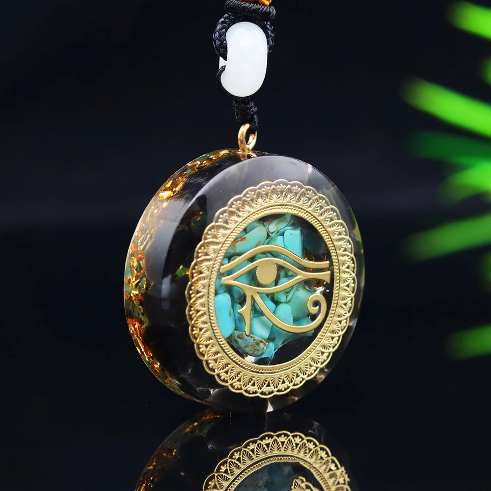 Orgonite Pendant Energy Natural Stone Necklace Jewelry Chakra Reiki Yoga Healing EMF Radiation Protection Resin Gifts Amulet