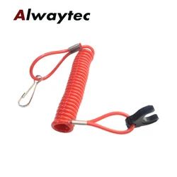 Red Boat Outboard Engine Ignition Emergency Kill Stop Switch Key Lanyard Rope Clip Hook Safety Tether  in Stock