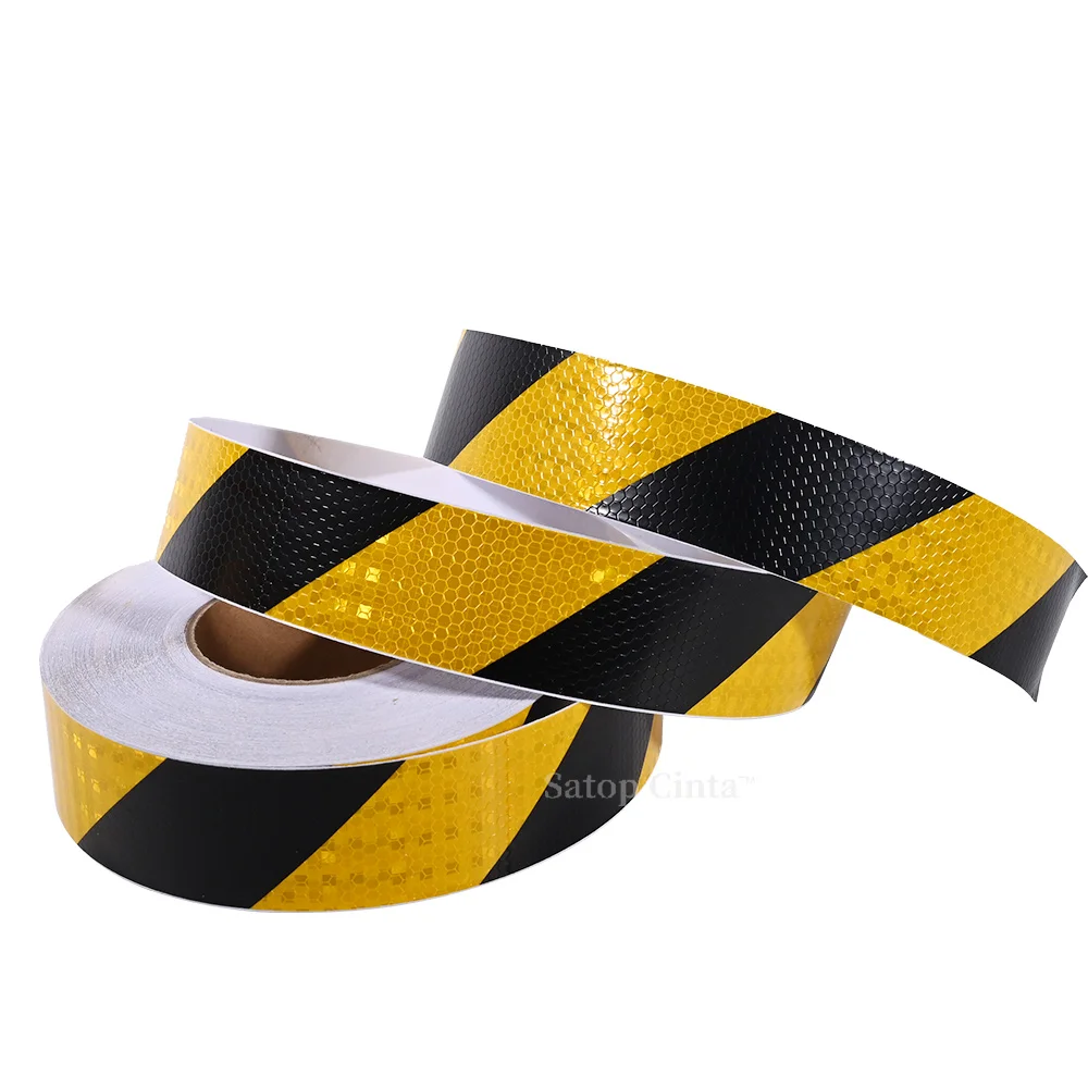 

10M Bike Reflective Strips Twill Shining Yellow And Black Reflect Sticker Adhesive Reflector For Things Warning Tape For Bicycle