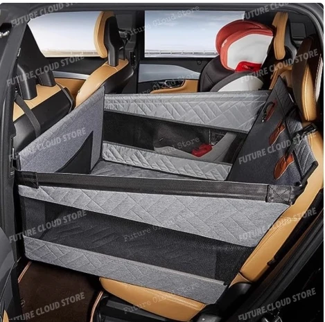 

Car rear seat waterproof dog hammock with mesh bag, small to large pet nest rear seat expander