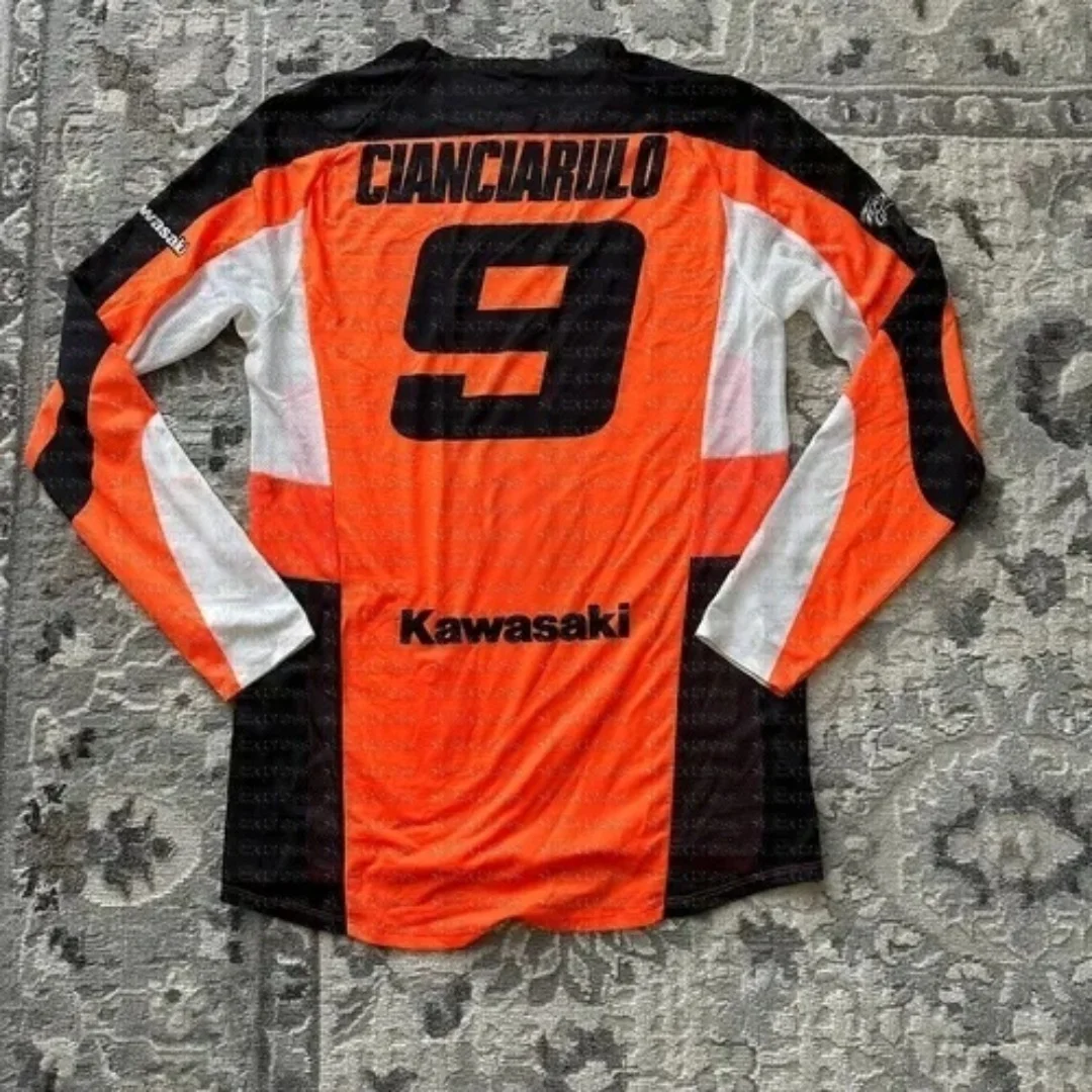 

Kawasaki Long Sleeve T-Shirt for Bikers - Summer Riding Sunscreen Fast Drying Breathable Sweat Absorbing Motorcycle Tee