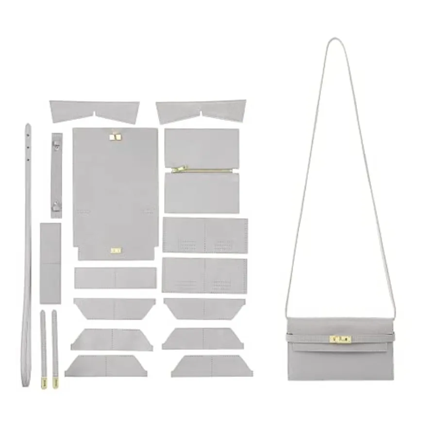 

Designer Long Wallet DIY Kit for Women Leather Purse Clutch Making Kits Hand Stitched Leather Sewing Kit for Women's Bag Handma