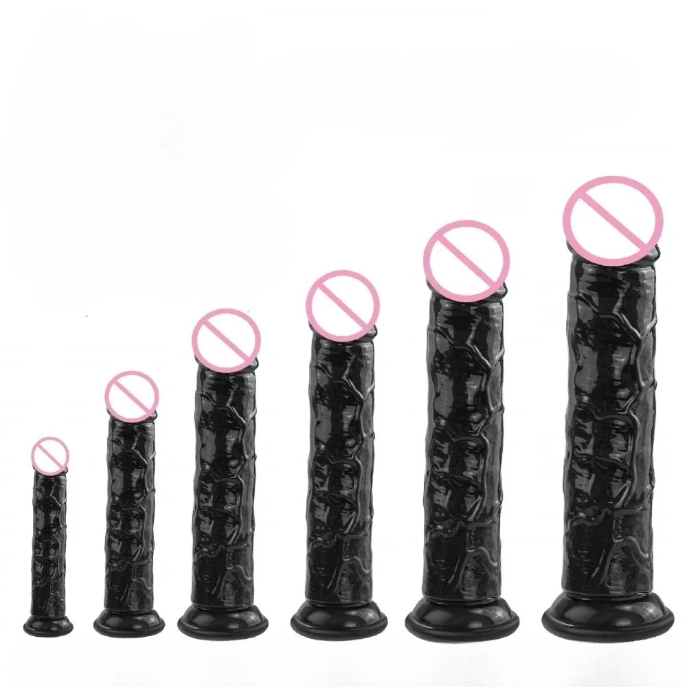 Female Masturbator Butt Plug Vagina Clit G-Spot Masturbation Sex Toy for Women 6sizes Black Dildos Wiht Suction Cup Ddildo Penis