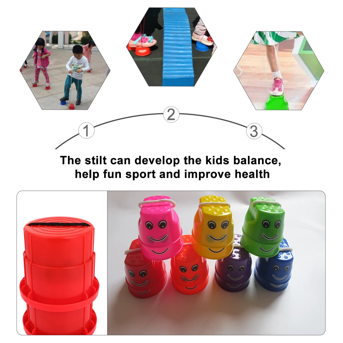 4 pièces équipement d'entraînement sensoriel enfants échasses jouet jouets de sport en plein air enfants en plastique pour