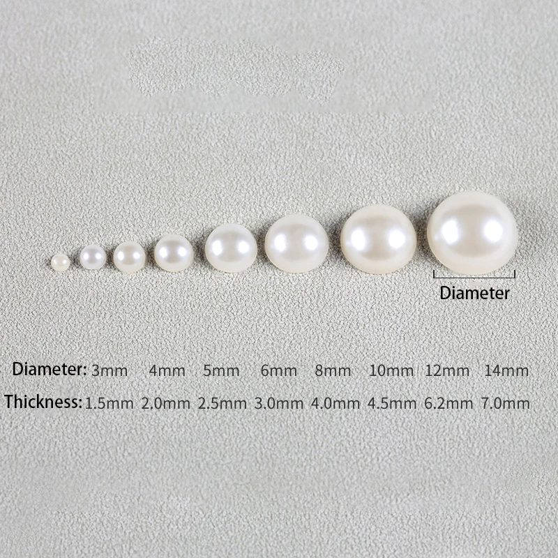 Half Round ABS Imitation Pearl Beads Loose Plastic Acrylic Beads Necklace Bracelets Handmade For DIY Jewelry Components Making