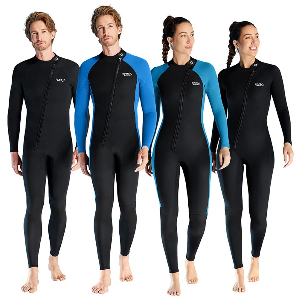 3mm Neoprene Diving Suit Dive Suit For Men Women One Piece Professional Front Zip Wetsuit Diving Surfing Clothes Suits Keep Warm