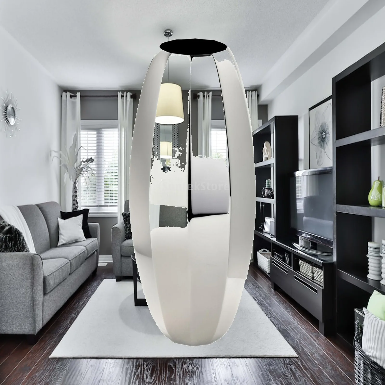 Decorative Home Accent Vase Reflective Silver Metal Decorative Vase Polished Sleek Modern for Living Room, Dining Table