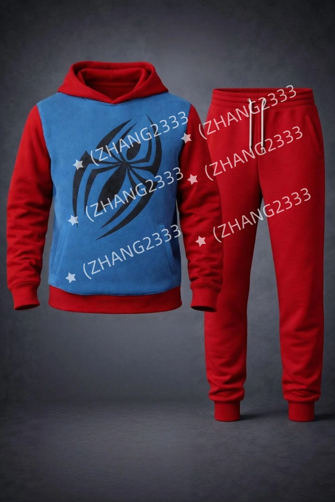 Trendiges neues Superhelden-Kostüm, Cosplay, Eltern-Kind-Freizeitinteraktion, Lauf-Sportbekleidung, leichter Herbst-Fleece-Hoodie mit Taschen – Detail 5