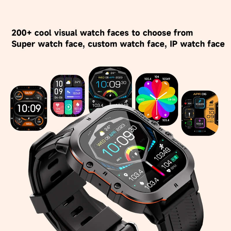 Smartwatch com display AMOLED masculino Smartwatch com monitor de saúde, rastreador de fitness, esportes ao ar livre xiaomi, 1ATM impermeável, 2022