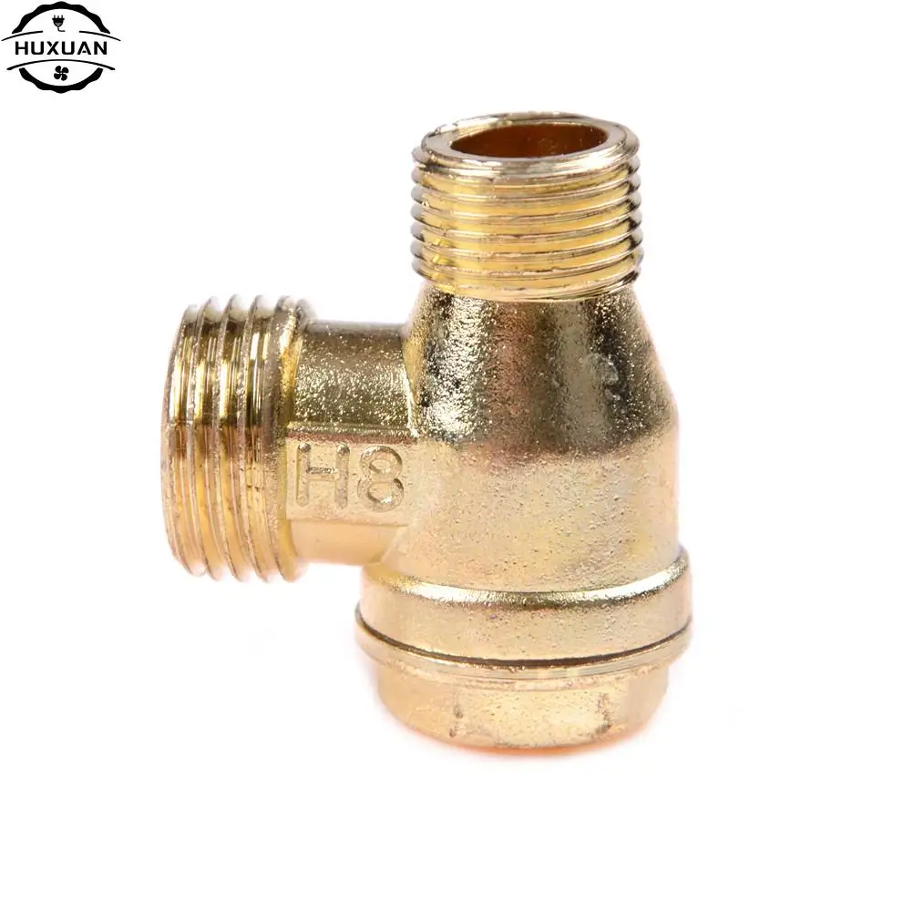 Válvulas neumáticas centrales de latón, rosca de 90 grados, 3 puertos, válvula de retención del compresor de aire, herramientas para el hogar DIY, 1 ud.