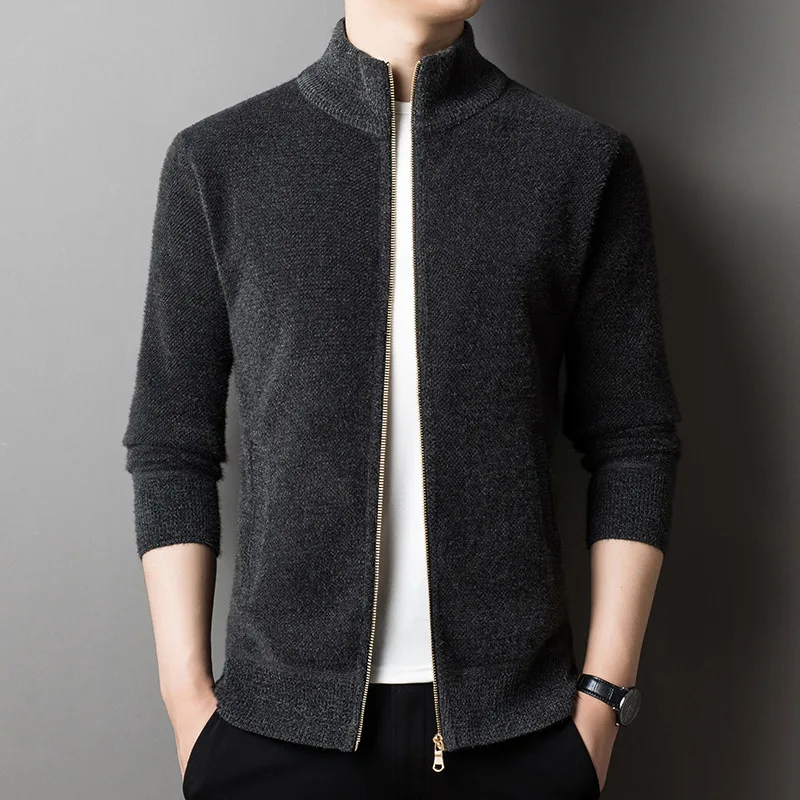 

NEW Knitwear Spring and Autumn Men's Stand-up Collar Thick Warm Cardigan Sweater Winter Loose Casual Coat Warm Men's Top