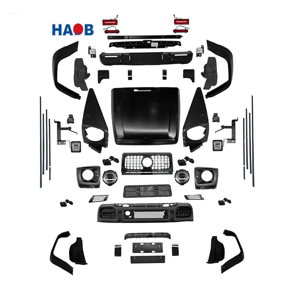 Haobang Car Body Kit Set Upgrade to AMG  G63 Face Lift Facelift for Mercedes G Class Klass W463 G500 G350  G63 Bumper