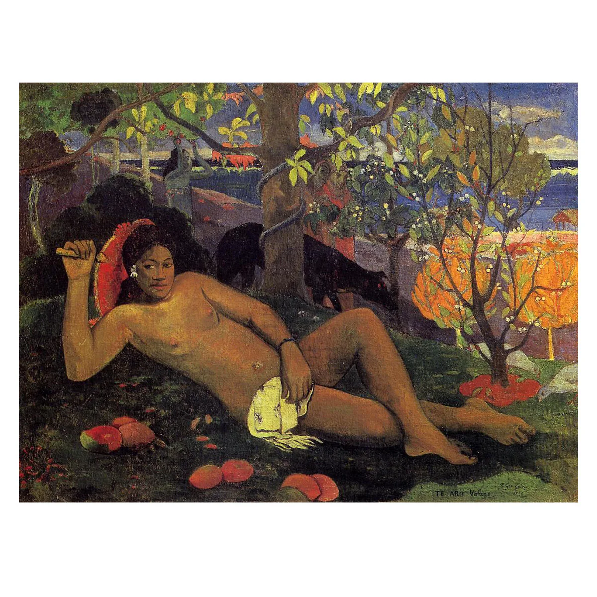 Hand painted nude painting on canvas Famous painting reproduction of  The King's Wife by Paul Gauguin Modern home decor art