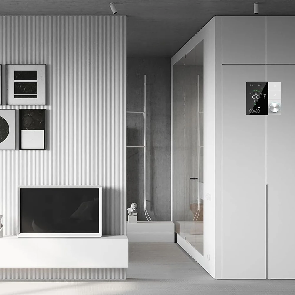 

Программируемый термостат с интеллектуальной ручкой и подключением WLAN и голосовым управлением. Совместимость для эффективного управления электрическим нагревом.