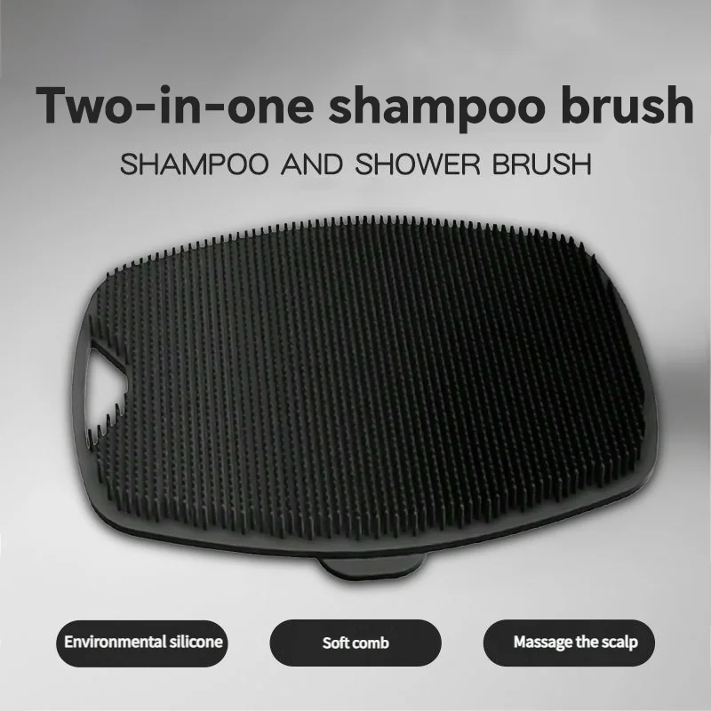 

Exfoliating Silicone Brush Cleanser No Slip Handle Body Scrubber Clean Tools Bath Black Brush Massage Skin Bathroom Accessories