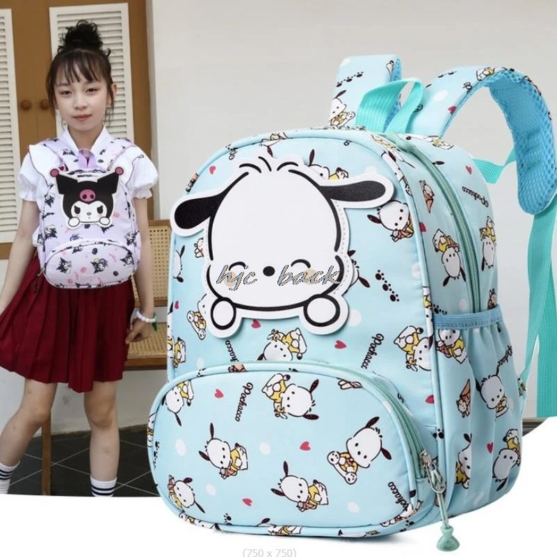 Lovely Kuromi Melody Little Girl Backpacks Hello Kitty School Bags for Primary School Grade 1 Students Back Pack Kids Satchels