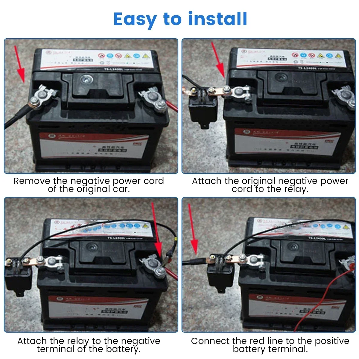 Battery Switch Relay 12V Remote Control Battery Disconnect Cut Off Isolator Switch Anti-Theft with Dual Remote Control Switch