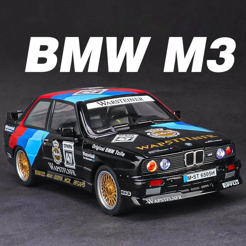 1:24 BMW M3 E30 1988 DTM Supercar Alloy Model Car Toy Diecasts Metal Casting Sound and Light Car Toys For Children Vehicle