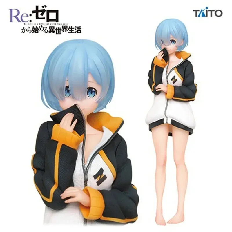 In Stock Taito Cute Anime Figure Re Zero Start Life in Another World Rem Subaru Clothing Ver. Figure PVC Model Doll Toys Gift