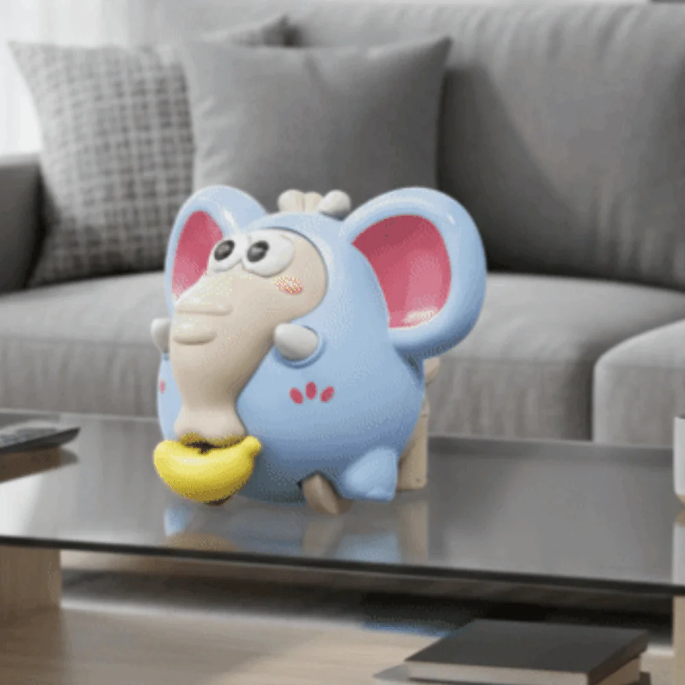 Pulling Rope Pull Line Elephant Toy Climbing Animal Car Inertial Sliding Game Interactive Funny Clockwork Toy Head-up