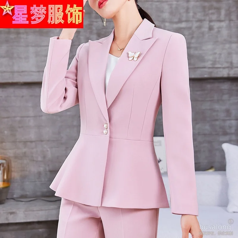 

Business Women's Clothing Suit Women's Spring and Autumn Business Formal Wear Ol Fashion Tailored Suit Work Clothes Temperament