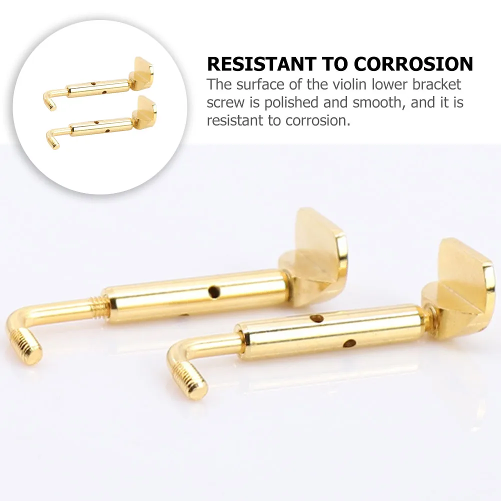 

2Pcs Violin Chin Rest Screw Corrosion Resistant Polished Finish Easy Install Replacement Part for Violin Enthusiasts