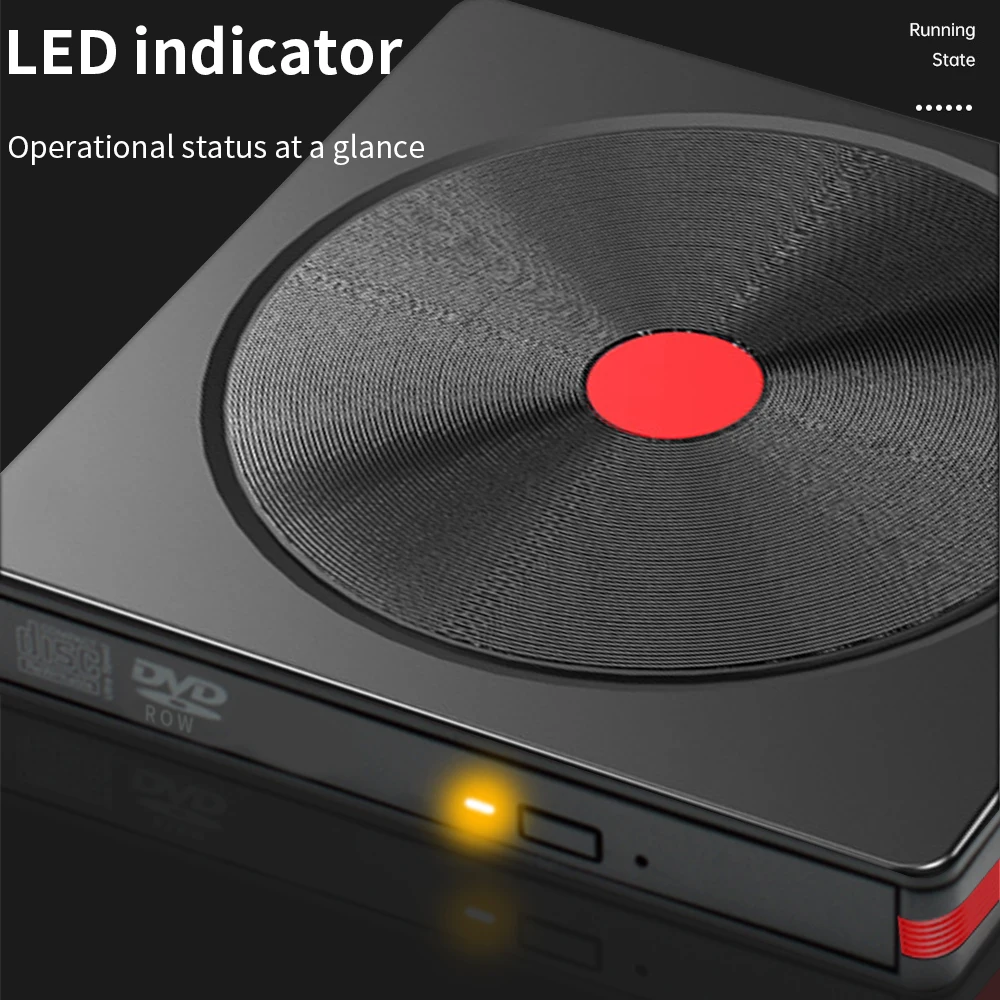 TISHRIC Portable External Optical DVD Drive USB 3.0 DVD RW CD Writer Drive Reader Player For Macbook Laptop Desktop PC