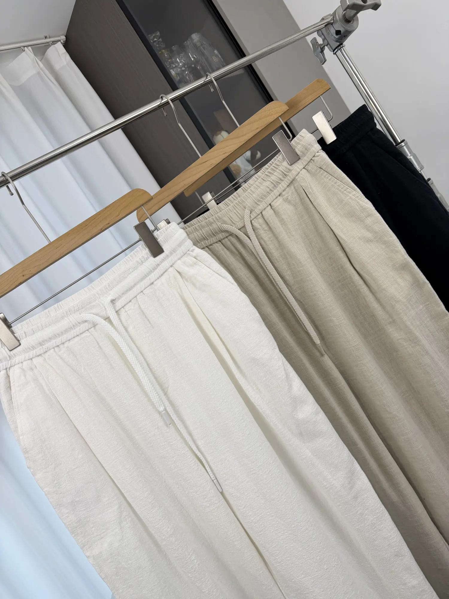 

Men's Casual Straight Leg Linen Trousers Pure Color Spring Season Comfortable Lazy Old Money Sle Versatile Loose Fit Pants