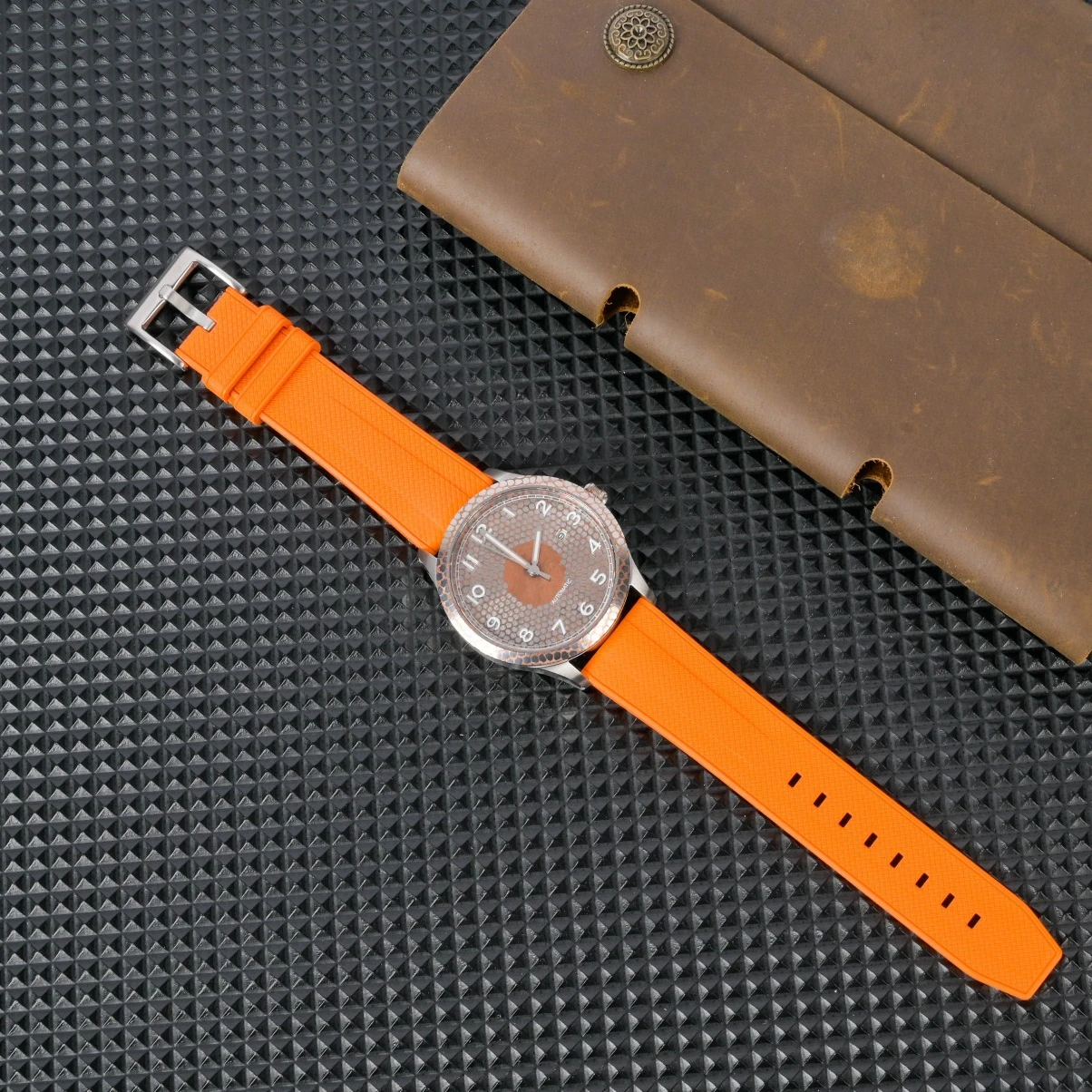 ENITON Orologio meccanico Movimento giapponese 8215 Materiale superconduttore esotico FKM Elastico Orologio da polso meccanico unico da uomo