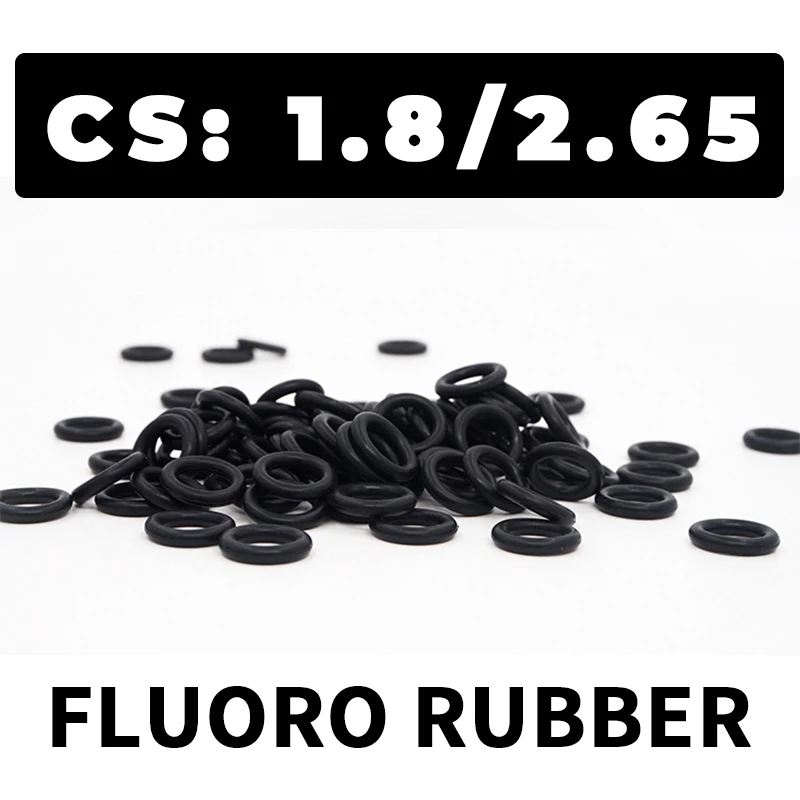Thickness CS1.8/2.65mm Black FKM O-ring FPM fluorine rubber sealing gasket elasticity rubber washer ring Spot wholesale