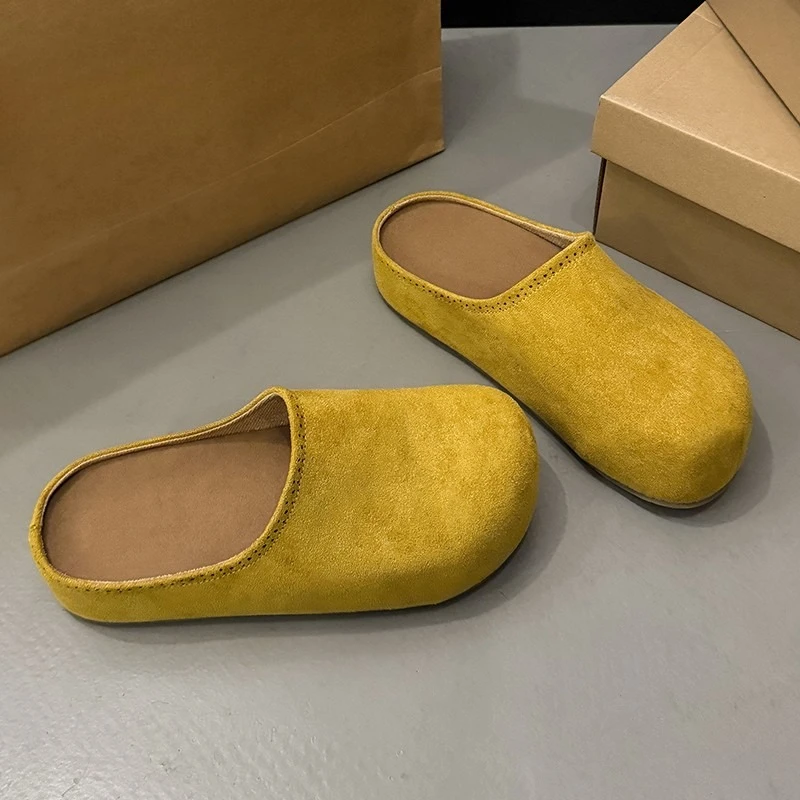 

Женские летние полутуфли Baotou с круглым носком, глубоким вырезом, на платформе, нескользящие, износостойкие, на плоской подошве