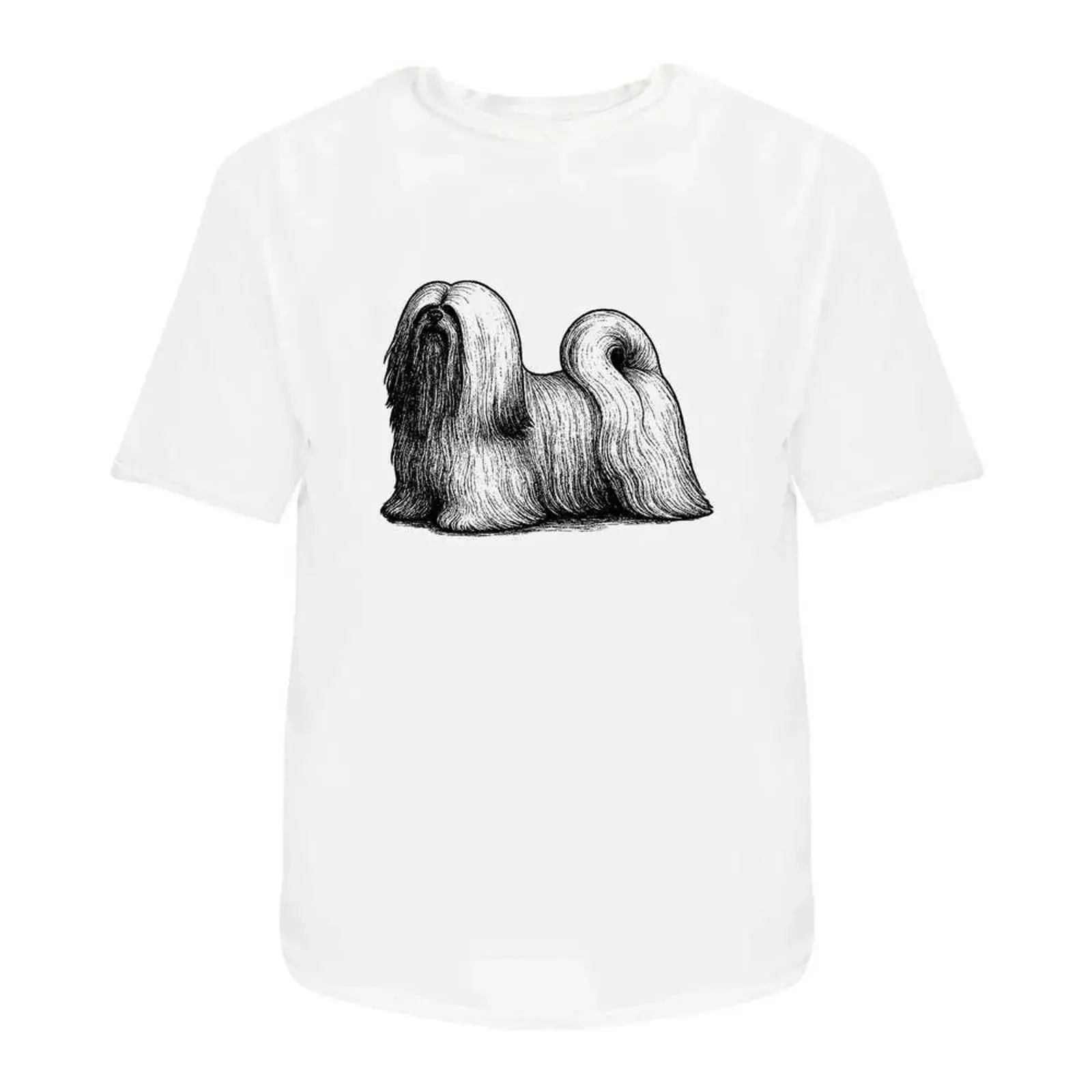 Camiseta con estampado de Lhasa Apso Dog 100 Baumwolle S XXL TA058443, ropa de calle vintage lavada, top gráfico cómodo para uso diario