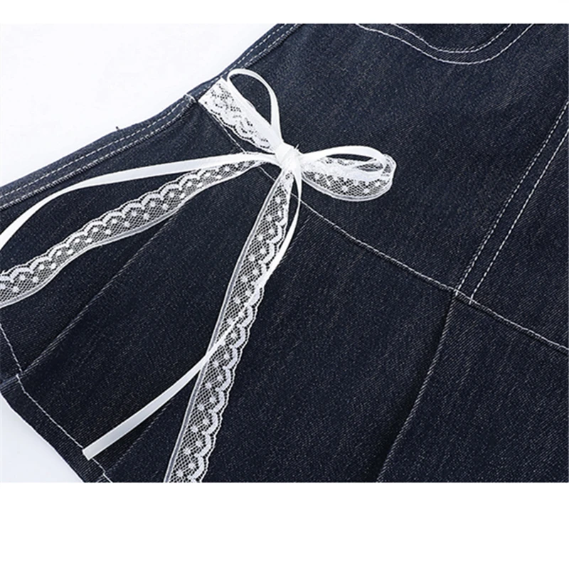 Kids Luxury Haute Couture Denim Skirt with Bow for Girls Elegant Pleated Skirt High Quality Children Fashion Brand Jeans Skirt 5